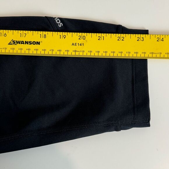 Saucony Black Grey Cropped Tights & Striped Tank Top Set M - Picture 6 of 13